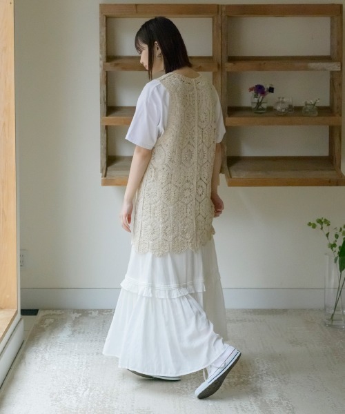 FURRY（ファーリー）の「カギ針ロングジレ（ベスト）」 - WEAR