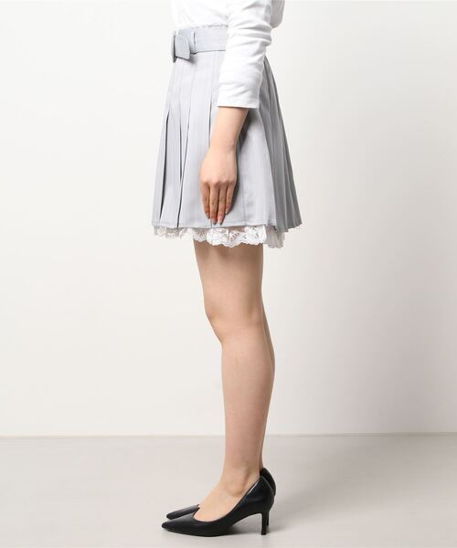 Secret Honey（シークレットハニー）の「ストライププリーツスカート（スカート・レディース・ピンク/グレー/ブラック・MEDIUM）」の4枚目の写真