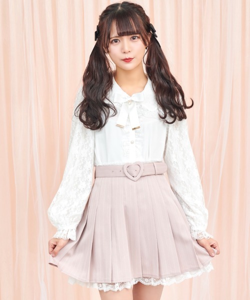 Secret Honey（シークレットハニー）の「ストライププリーツスカート（スカート・レディース・ピンク/グレー/ブラック・MEDIUM）」の3枚目の写真