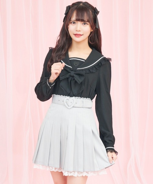 Secret Honey（シークレットハニー）の「ストライププリーツスカート（スカート・レディース・ピンク/グレー/ブラック・MEDIUM）」の6枚目の写真