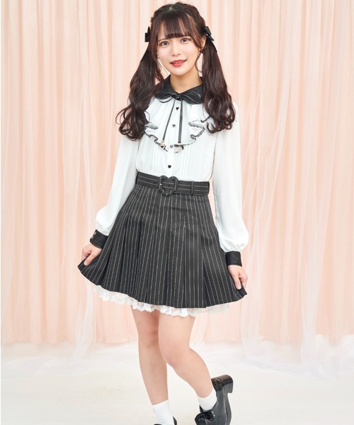 Secret Honey（シークレットハニー）の「ストライププリーツスカート（スカート・レディース・ピンク/グレー/ブラック・MEDIUM）」の10枚目の写真