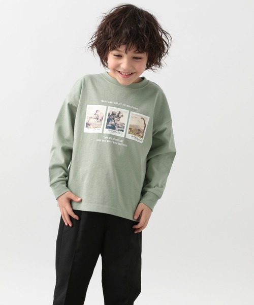 GLOBAL WORK（グローバルワーク）の「キッズ/ヘビロッTEEグラフィック長袖/264303（Tシャツ/カットソー・キッズ・ホワイト/ブラック/グレー/オフホワイト/カーキ/ダークグレー・110cm/120cm/130cm/140cm/150cm/160cm/100cm）」の6枚目の写真