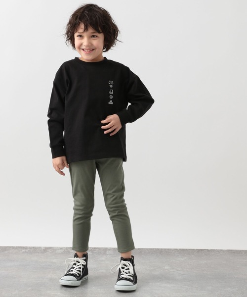 GLOBAL WORK（グローバルワーク）の「キッズ/ヘビロッTEEグラフィック長袖/264303（Tシャツ/カットソー・キッズ・ホワイト/ブラック/グレー/オフホワイト/カーキ/ダークグレー・110cm/120cm/130cm/140cm/150cm/160cm/100cm）」の8枚目の写真