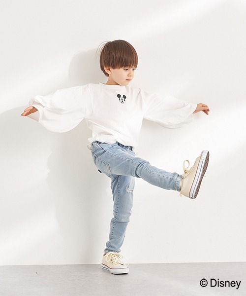 b・ROOM(ビールーム)の「【DISNEY】MICKEY/シルエットTシャツ(Tシャツ/カットソー・キッズ・ベージュ/オフホワイト/ブラック・L/S/M)」の17枚目の写真
