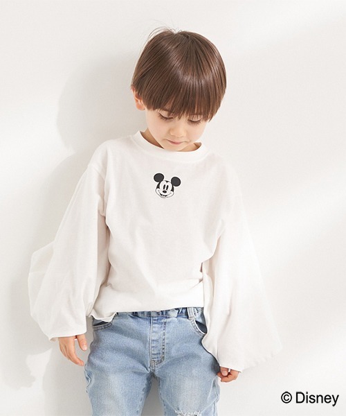 b・ROOM(ビールーム)の「【DISNEY】MICKEY/シルエットTシャツ(Tシャツ/カットソー・キッズ・ベージュ/オフホワイト/ブラック・L/S/M)」の19枚目の写真