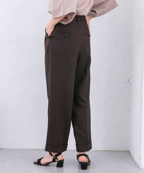 KBF（ケイビーエフ）の「センタープレスWIDEストレートパンツ（その他パンツ・レディース・アイボリー/ライトカーキ/オレンジ/ダークブラウン・ONE）」の2枚目の写真