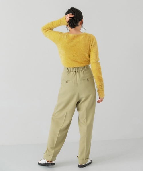 KBF（ケイビーエフ）の「センタープレスWIDEストレートパンツ（その他パンツ・レディース・アイボリー/ライトカーキ/オレンジ/ダークブラウン・ONE）」の22枚目の写真