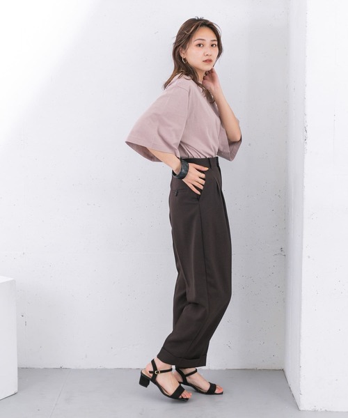 KBF（ケイビーエフ）の「センタープレスWIDEストレートパンツ（その他パンツ・レディース・アイボリー/ライトカーキ/オレンジ/ダークブラウン・ONE）」の17枚目の写真