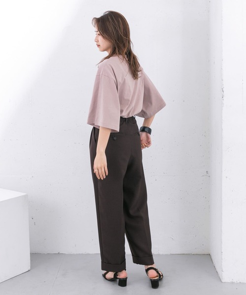 KBF（ケイビーエフ）の「センタープレスWIDEストレートパンツ（その他パンツ・レディース・アイボリー/ライトカーキ/オレンジ/ダークブラウン・ONE）」の16枚目の写真