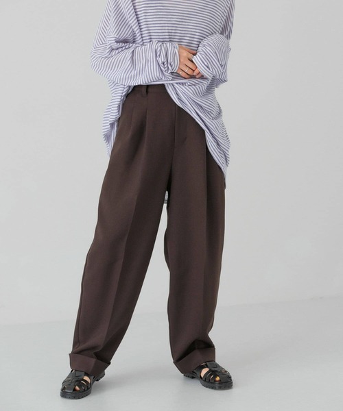 KBF（ケイビーエフ）の「センタープレスWIDEストレートパンツ（その他パンツ・レディース・アイボリー/ライトカーキ/オレンジ/ダークブラウン・ONE）」の15枚目の写真