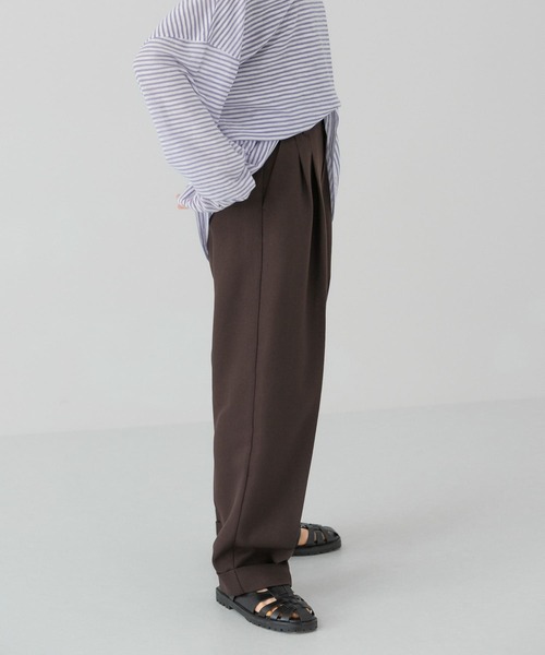 KBF（ケイビーエフ）の「センタープレスWIDEストレートパンツ（その他パンツ・レディース・アイボリー/ライトカーキ/オレンジ/ダークブラウン・ONE）」の13枚目の写真