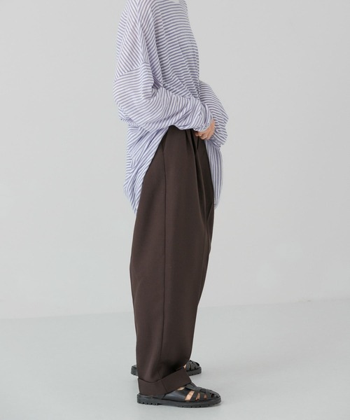 KBF（ケイビーエフ）の「センタープレスWIDEストレートパンツ（その他パンツ・レディース・アイボリー/ライトカーキ/オレンジ/ダークブラウン・ONE）」の12枚目の写真