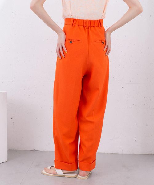 KBF（ケイビーエフ）の「センタープレスWIDEストレートパンツ（その他パンツ・レディース・アイボリー/ライトカーキ/オレンジ/ダークブラウン・ONE）」の6枚目の写真