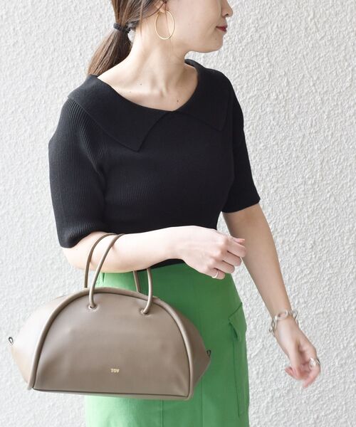 SHIPS(シップス)の「*〈手洗い可能/UVカット〉襟付き5分袖リブニット◆(ニット/セーター・レディース・ブラック/ネイビー/オフホワイト/ダークグレー・ONE SIZE)」の17枚目の写真