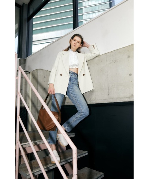 MOUSSY（マウジー）の「BOXY DOUBLE ジャケット（テーラードジャケット・レディース・ブラウン系その他/ライトベージュ/ベージュ系その他・1/2）」の10枚目の写真