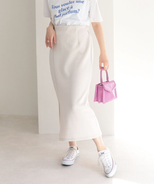 fredy couleur（フレディクルール）の「[新色追加] ダンボール タイトスカート（スカート・レディース・ライトグレー/ブラック/ライトパープル/マスタード・38）」の9枚目の写真