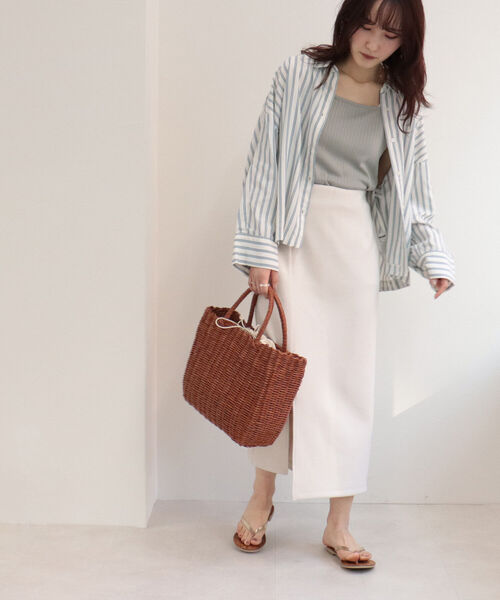 fredy couleur（フレディクルール）の「[新色追加] ダンボール タイトスカート（スカート・レディース・ライトグレー/ブラック/ライトパープル/マスタード・38）」の8枚目の写真