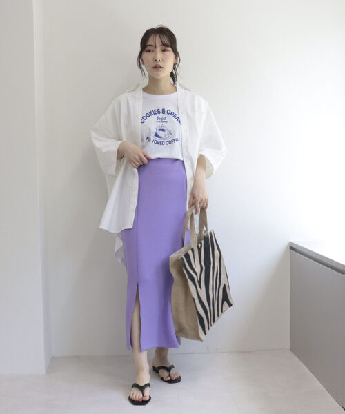 fredy couleur（フレディクルール）の「[新色追加] ダンボール タイトスカート（スカート・レディース・ライトグレー/ブラック/ライトパープル/マスタード・38）」の20枚目の写真