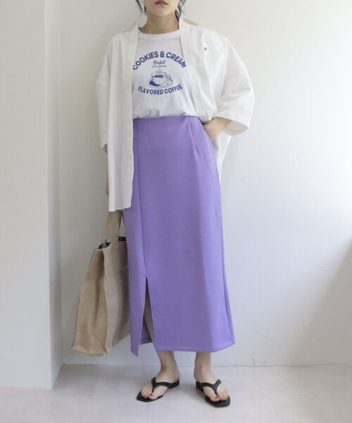 fredy couleur（フレディクルール）の「[新色追加] ダンボール タイトスカート（スカート・レディース・ライトグレー/ブラック/ライトパープル/マスタード・38）」の21枚目の写真