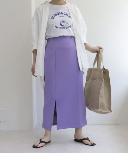 fredy couleur（フレディクルール）の「[新色追加] ダンボール タイトスカート（スカート・レディース・ライトグレー/ブラック/ライトパープル/マスタード・38）」の22枚目の写真