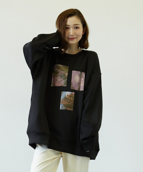 Pledge(プレッジ)の「【pledge】ダンボールポンチPT入りクルー/Nトレーナー(BL)(スウェット・メンズ・ブラック/パープル/ブルー・MEDIUM/LARGE)」の2枚目の写真
