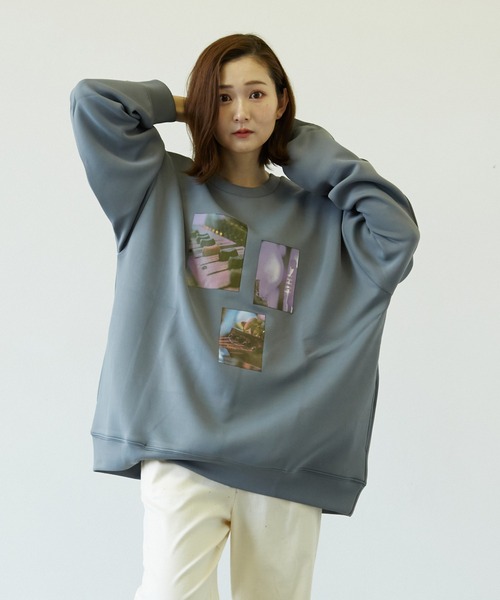 Pledge(プレッジ)の「【pledge】ダンボールポンチPT入りクルー/Nトレーナー(BL)(スウェット・メンズ・ブラック/パープル/ブルー・MEDIUM/LARGE)」の5枚目の写真