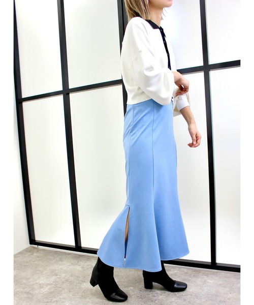 MLI'A(エムリア)の「襟付き配色カーディガン(カーディガン/ボレロ・レディース・ネイビー/ピンク/オフホワイト/ライトグレー・M)」の14枚目の写真