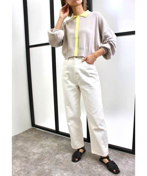 MLI'A(エムリア)の「襟付き配色カーディガン(カーディガン/ボレロ・レディース・ネイビー/ピンク/オフホワイト/ライトグレー・M)」の22枚目の写真