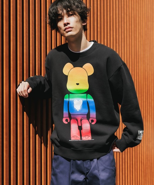 BE@RBRICK（ベアブリック）の「Emotionally Unavailable×BE@RBRICK/エモーショナリー アンアベイラブル×ベアブリック EU_BEAR_GRA_CREW_001/CREWNECK/BLACK クルーネックスウェット（スウェット・メンズ・ブラック・M/L/XL）」の8枚目の写真