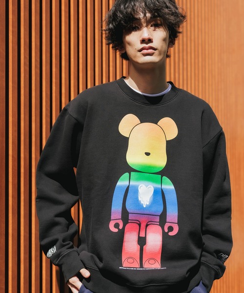 BE@RBRICK（ベアブリック）の「Emotionally Unavailable×BE@RBRICK/エモーショナリー アンアベイラブル×ベアブリック EU_BEAR_GRA_CREW_001/CREWNECK/BLACK クルーネックスウェット（スウェット・メンズ・ブラック・M/L/XL）」の10枚目の写真