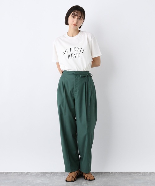 A part by(アパートバイ)の「【6/16 ヒルナンデス 紹介アイテム】カレッジプリント半袖Tシャツ 278143(Tシャツ/カットソー・レディース・チャコールグレー/オフホワイト/グリーン・FREE)」の13枚目の写真