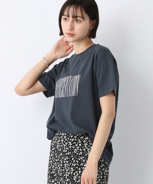 A part by(アパートバイ)の「【6/16 ヒルナンデス 紹介アイテム】カレッジプリント半袖Tシャツ 278143(Tシャツ/カットソー・レディース・チャコールグレー/オフホワイト/グリーン・FREE)」の7枚目の写真