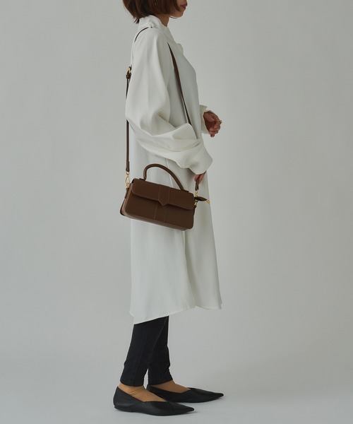 SETUP7（セットアップセブン）の「【SETUP7】シルクタッチスタンドカラーロングシャツ KNF（シャツ/ブラウス・レディース・ホワイト/ベージュ/ブルー・4/5）」の13枚目の写真