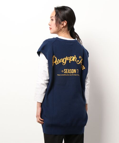 Paragraph（パラグラフ）の「【Wo】【it】【Paragraph】Arch Lettering Knit vest（ベスト・レディース・ネイビー/ブルー・FREE）」の4枚目の写真