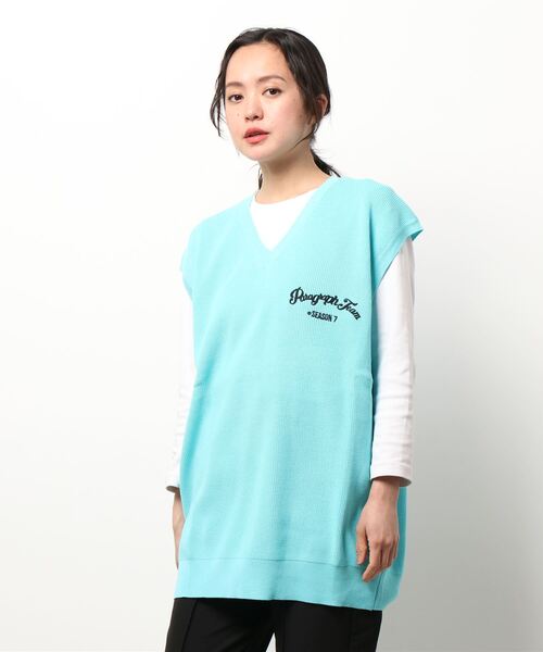 Paragraph（パラグラフ）の「【Wo】【it】【Paragraph】Arch Lettering Knit vest（ベスト・レディース・ネイビー/ブルー・FREE）」の13枚目の写真