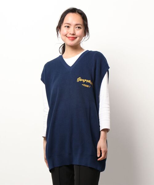 Paragraph（パラグラフ）の「【Wo】【it】【Paragraph】Arch Lettering Knit vest（ベスト・レディース・ネイビー/ブルー・FREE）」の14枚目の写真