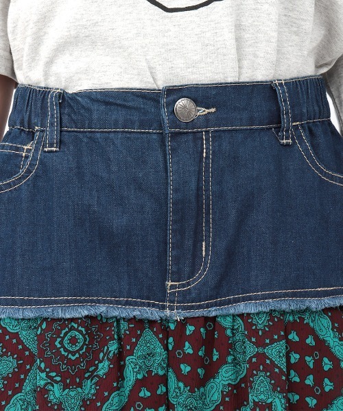 チチカカ(チチカカ)の「リメイクデニムプリントギャザーパンツ(デニムパンツ・レディース・ブラック/ブルー/ボルドー・FREE)」の13枚目の写真
