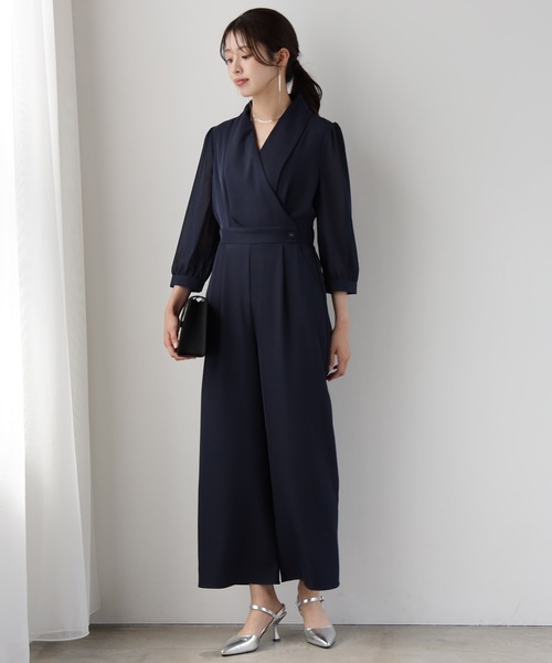 セール】ジャンプスーツ パンツドレス シフォン S M L