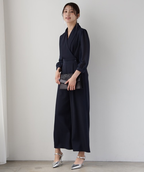 DRESS PLUS(ドレスプラス)の「ジャンプスーツ パンツドレス シフォン S M L パーティー 結婚式(パンツドレス・レディース・ブラック/グレー/ブルー/ブラウン/チャコール/ブルーグレー/ネイビー・S/M/L/XL)」の15枚目の写真