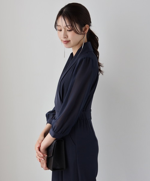 DRESS PLUS(ドレスプラス)の「ジャンプスーツ パンツドレス シフォン S M L パーティー 結婚式(パンツドレス・レディース・ブラック/グレー/ブルー/ブラウン/チャコール/ブルーグレー/ネイビー・S/M/L/XL)」の10枚目の写真