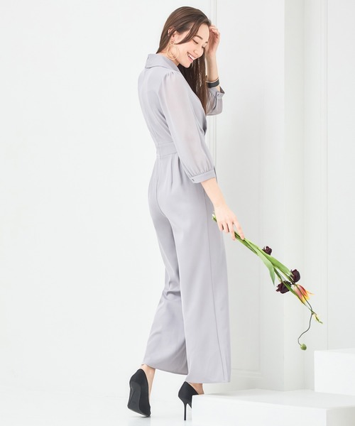 DRESS PLUS(ドレスプラス)の「ジャンプスーツ パンツドレス シフォン S M L パーティー 結婚式(パンツドレス・レディース・ブラック/グレー/ブルー/ブラウン/チャコール/ブルーグレー/ネイビー・S/M/L/XL)」の13枚目の写真