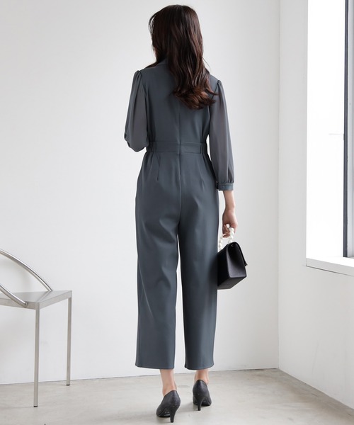 DRESS PLUS(ドレスプラス)の「ジャンプスーツ パンツドレス シフォン S M L パーティー 結婚式(パンツドレス・レディース・ブラック/グレー/ブルー/ブラウン/チャコール/ブルーグレー/ネイビー・S/M/L/XL)」の16枚目の写真