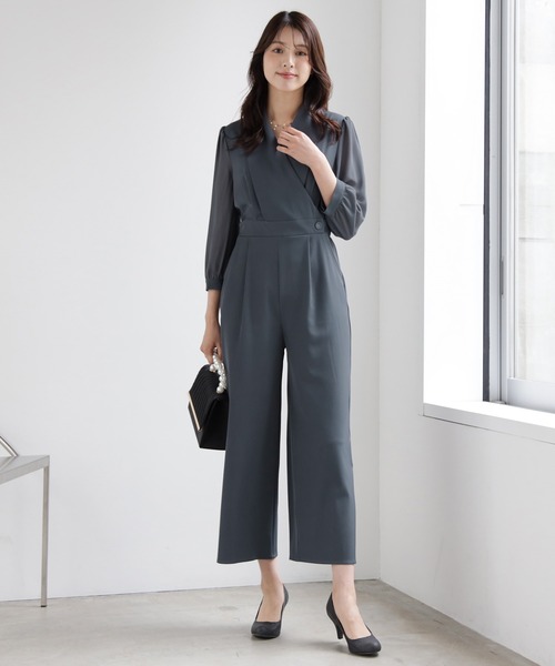 セール】ジャンプスーツ パンツドレス シフォン S M L