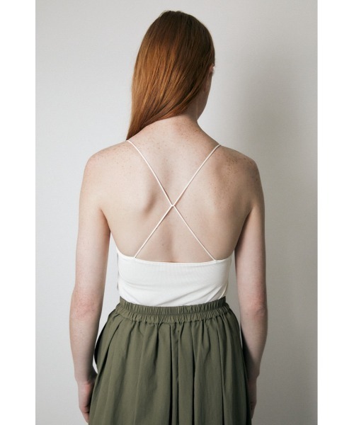 MOUSSY（マウジー）の「NARROW STRAP CROSS BACK キャミソール（キャミソール・レディース・ホワイト/ブラック/ライトカーキ・FREE）」の5枚目の写真