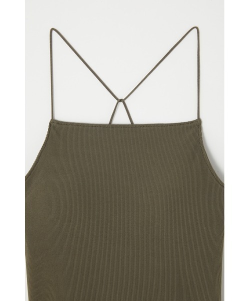 MOUSSY（マウジー）の「NARROW STRAP CROSS BACK キャミソール（キャミソール・レディース・ホワイト/ブラック/ライトカーキ・FREE）」の7枚目の写真