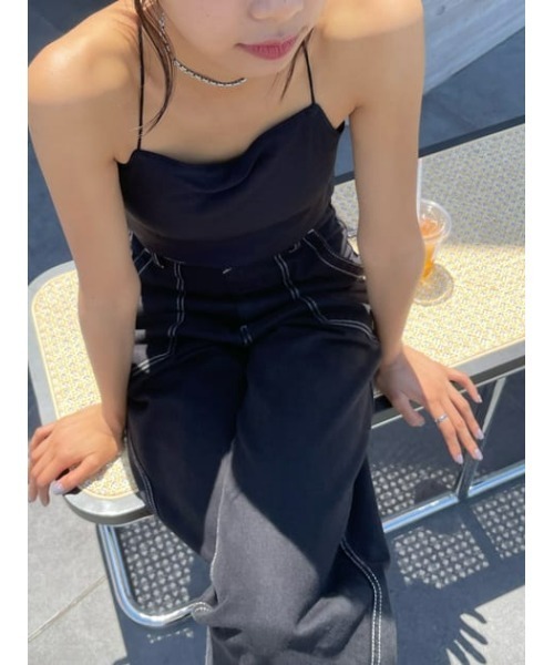 MOUSSY（マウジー）の「NARROW STRAP CROSS BACK キャミソール（キャミソール・レディース・ホワイト/ブラック/ライトカーキ・FREE）」の16枚目の写真