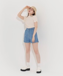 TINA:JOJUN | 裾折り返し デニムショートパンツ TINA:JOJUN(デニムパンツ)
