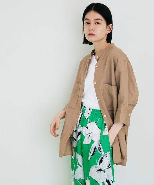 ADAM ET ROPE'（アダムエロペ）の「【一部直営店舗・WEB限定】リネンワイドスリーブシャツ（シャツ/ブラウス・レディース・ブラック/ベージュ/ホワイト/グリーン/イエロー系その他2・FREE）」の4枚目の写真