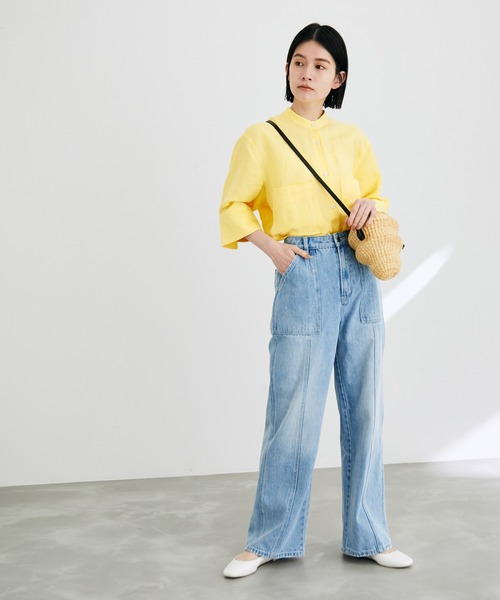 ADAM ET ROPE'（アダムエロペ）の「【一部直営店舗・WEB限定】リネンワイドスリーブシャツ（シャツ/ブラウス・レディース・ブラック/ベージュ/ホワイト/グリーン/イエロー系その他2・FREE）」の14枚目の写真