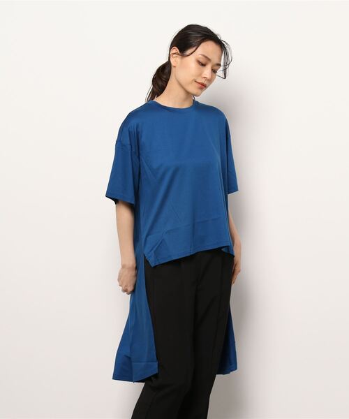 ミディウミソリッド MIDIUMISOLID *デザインヘム長袖Tシャツ*カットソー綿混ブラック黒プルオーバー(1-2411-86)【70L42】 MIDIUMISOLID（ミディウミソリッド）の「MIDIUMISOLID for